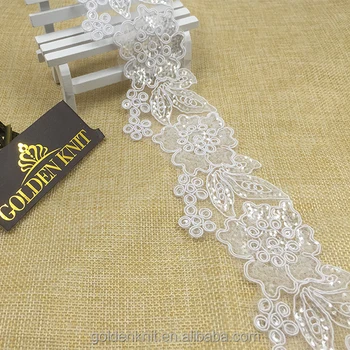 white sequin lace fabric