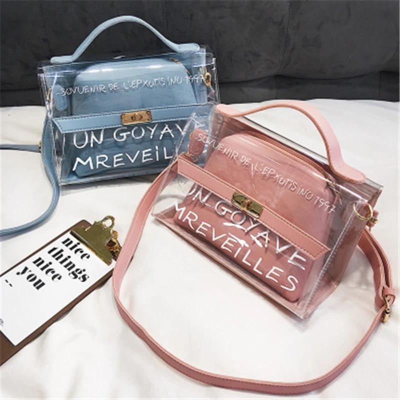 

2020 summer clear women crossbody mini purse pvc jelly bag, Pink, grey, black, red, khaki, wine