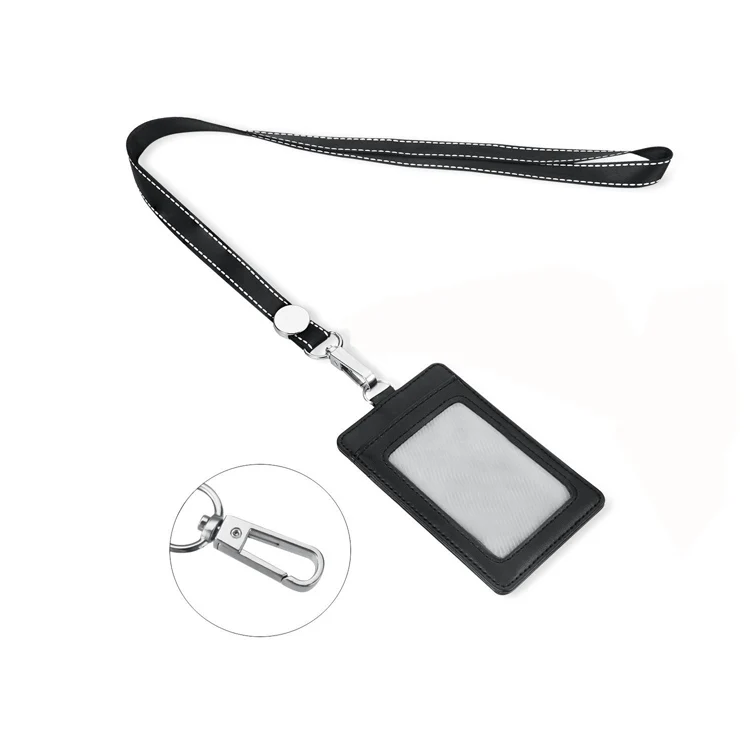 Waterproof Pu Leather Id Card Holder With Lanyard - Buy Id Card Holder ...