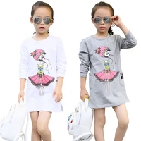 

Long Sleeve breathable dress kids clothes high quality cotton children clothes for autumn season