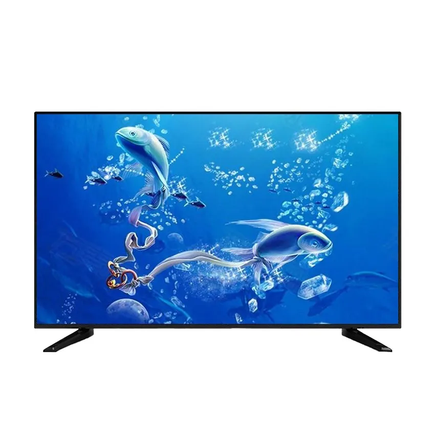 

55 inch flat screen bezel less TV LED TV smart television screens China LCD Digital Slim Full HD HDR 4K, Black