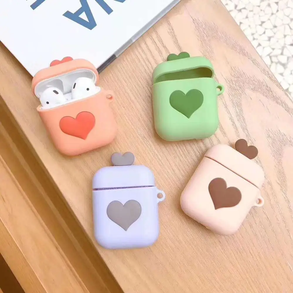 

For Apple Airpods Case Cute Funny Sweet Heart Pattern,Soft Silicone Cover
