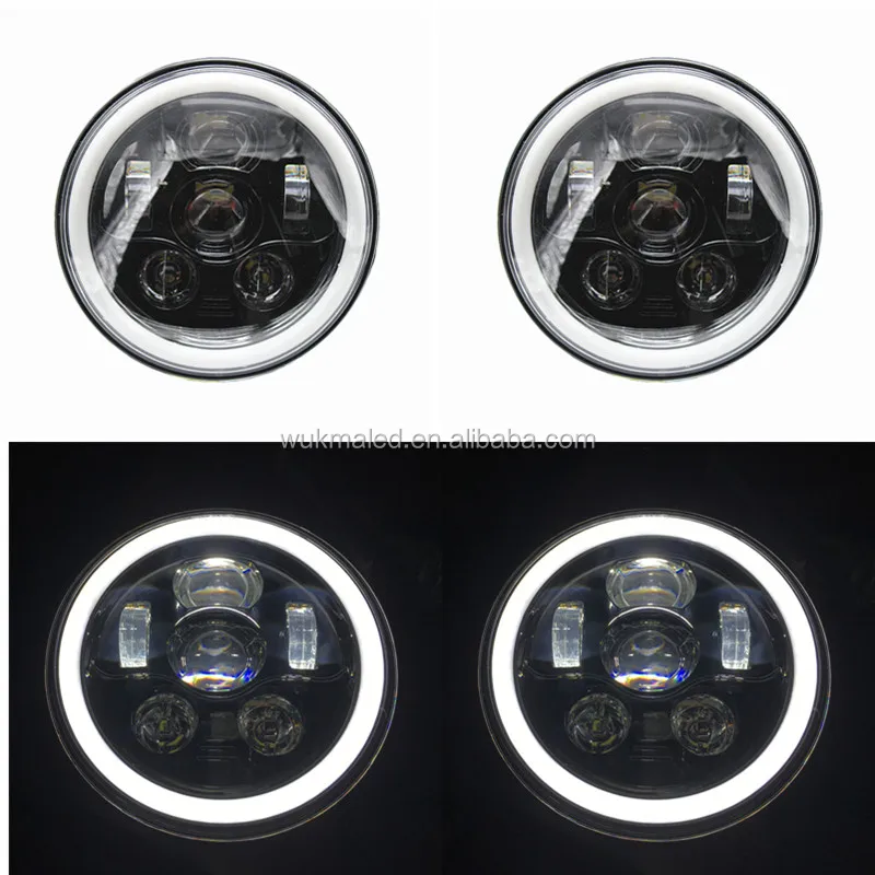 7" Inch Led Headlight Hi-low Beam RGB Halo for Motorcycle JK Models
