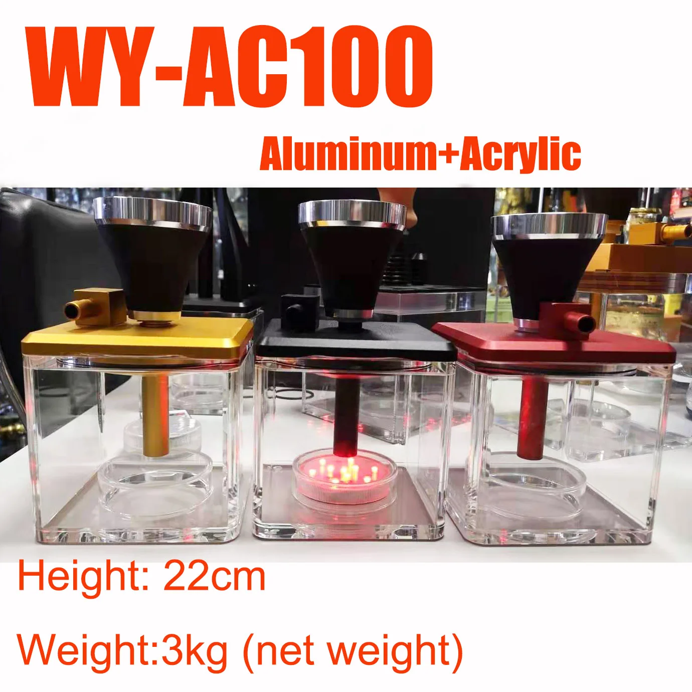 Acrylic Shisha Square Box Chicha Small Hookah With Led Light Buy