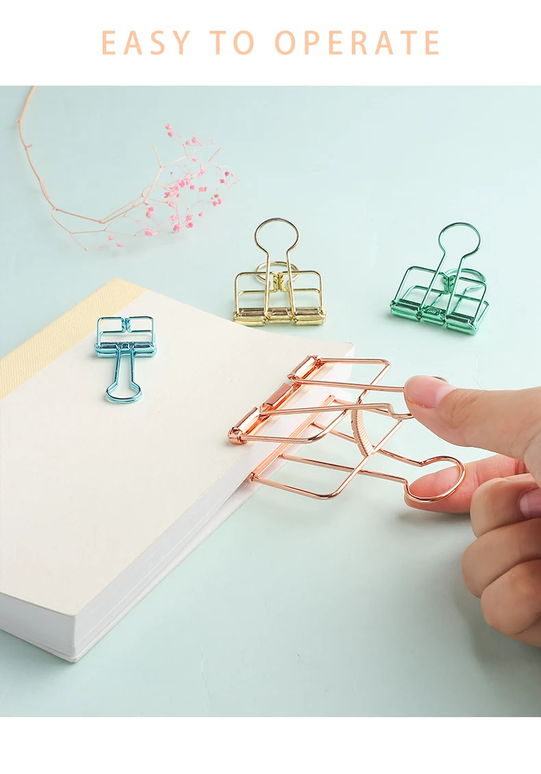 Office Stationery Assorted Sizes Hollow Out Binder Clips Paper Clips ...