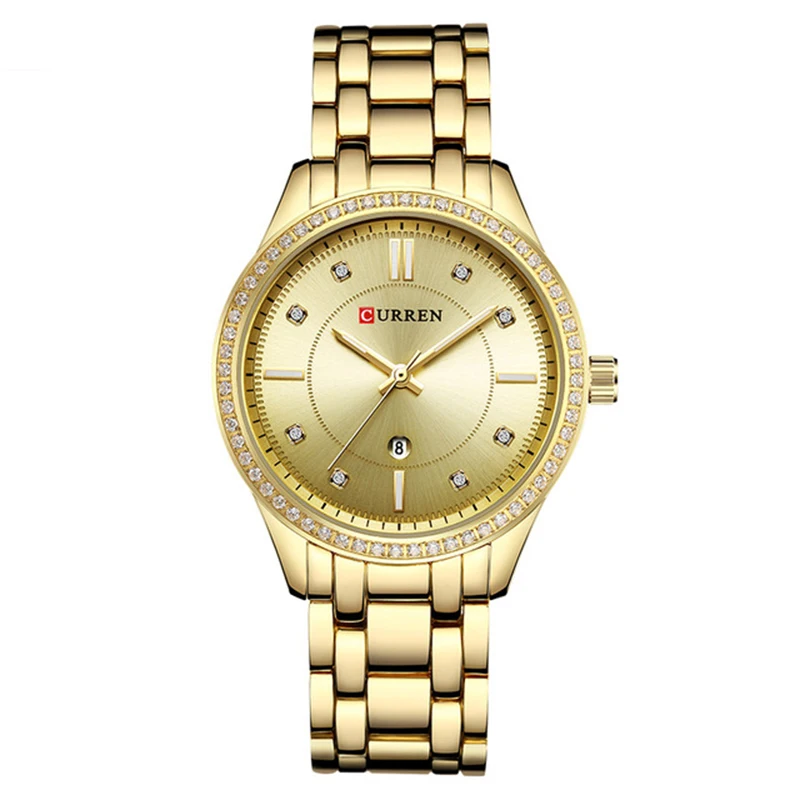 

CURREN Women Quartz Wristwatches Top Brand Luxury Gold Ladies Watch Date Fashion Classic Bracelet Female Clock Lover Gift 9010