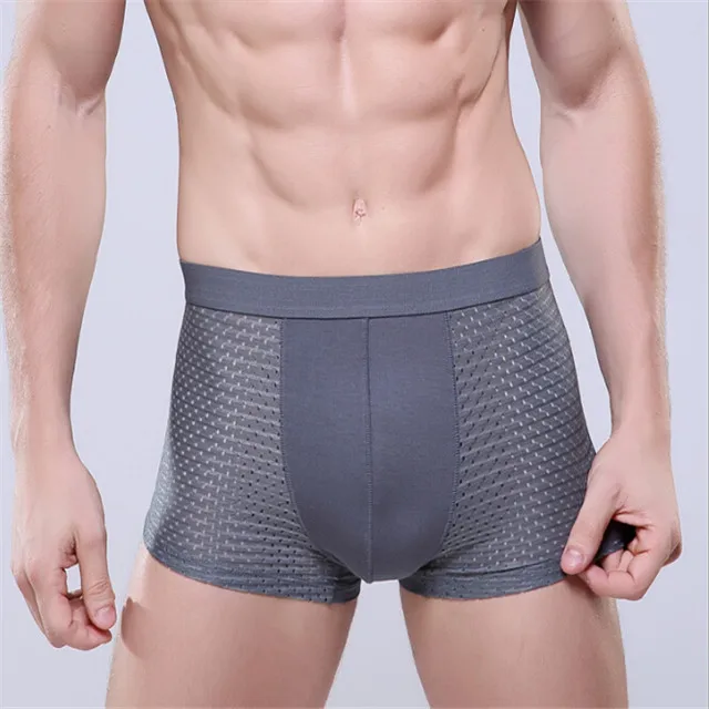 

Breathable Ice Silk Fabric Mesh Boxer Sexy Comfortable Men's Cotton Designer Plus Size Boxer Brief, 5 colors