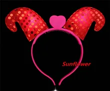 Women Girl Sequin Light Blinking LED Sheep Headband font b Fancy b font font b Dress
