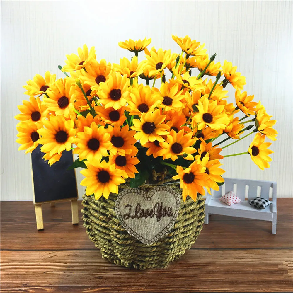 

Sunflowers Artificial Sunflower Flower Bouquet For Room Wedding Decor Silk Flowers For Flower Arrangement