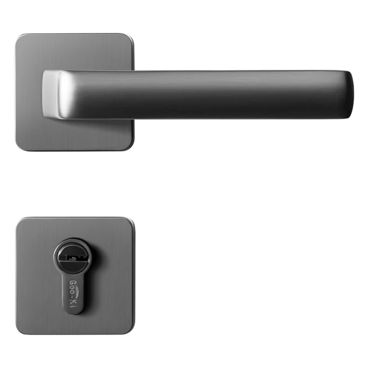 

Gray Zinc Alloy Door Locks with single handle Continental Bedroom Minimalist Interior Door Handle Lock CL-0750