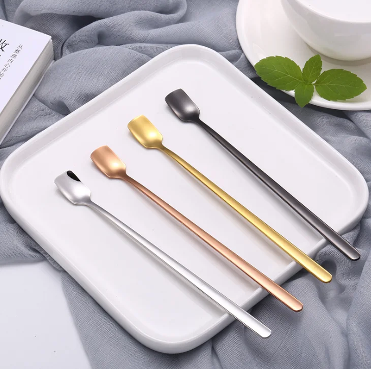 

Long Handle Food Grade Color 304 Stainless Steel Creative Ice Cream Dessert Coffee Stirring Spoon, Sliver,gold,rose gold,black