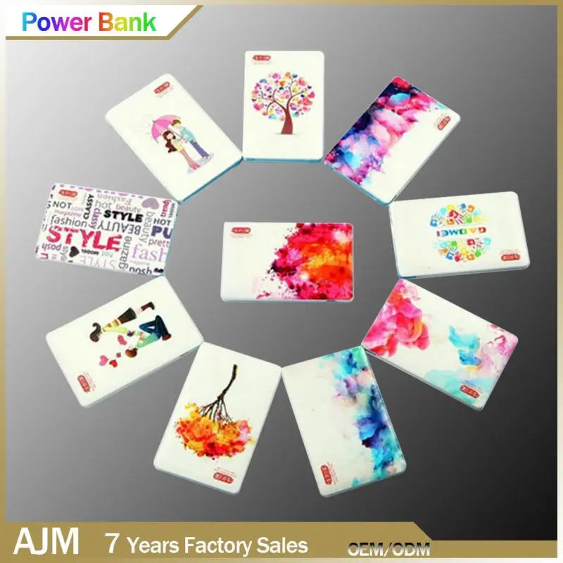 customized logo ultra slim credit card power bank 2600mah-3000mah