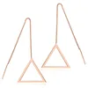 Marlary Graceful Ladies Jewelry Simple Design Long Triangle Shaped Rose Gold Plated Drop Earrings