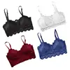 Sexy Women V-Neck Vest Lace Floral Harness Hollow Camisole Bra Blouses Tank Tops Crop Top Bandage Spaghetti Ladies Camisole