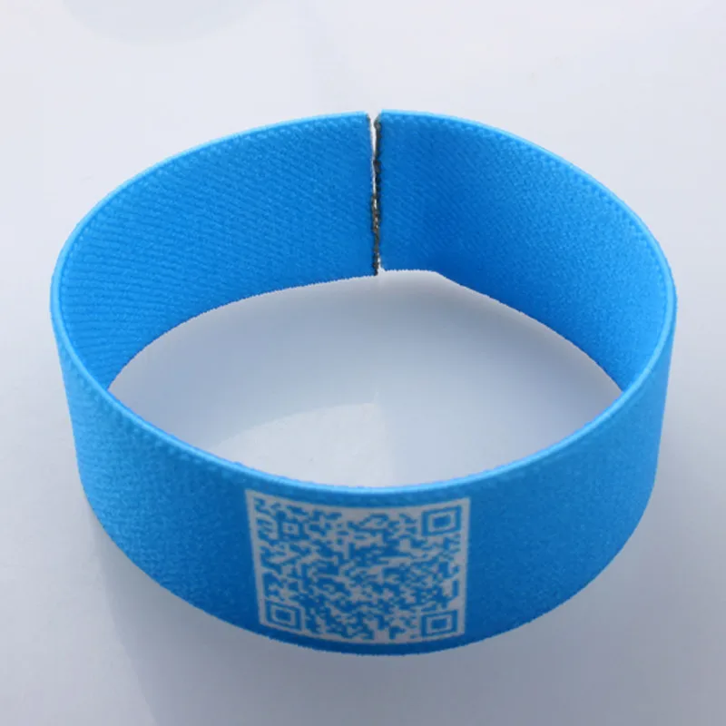 聚酯定制蓝色弹性织物腕带批发