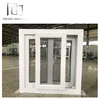 Easy installation white pvc double leaf utility slider insulated glass window tempered