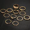 Hot sale 12pcs Sets Vintage Jewelry With Rhinestone Alloy Knuckle Ring Sets For Woman