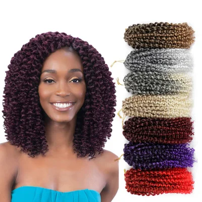 

18 Colors Available one pack 3 pieces Freetress 8 Inch marlybob kinky curls crochet braiding hair