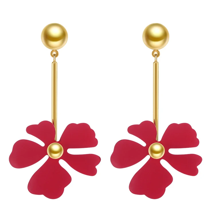 

Fashion Bohemian Metal Flower Drop Earrings For Women Vintage Dangle Earrings Statement Wedding Earrings (KER163), Same as the picture