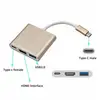 Multi-function 3 in 1 Male to Female USB-C USB 3.1 Type-c To HDM I USB 3.0 Type-c Charging Adapter TCA04
