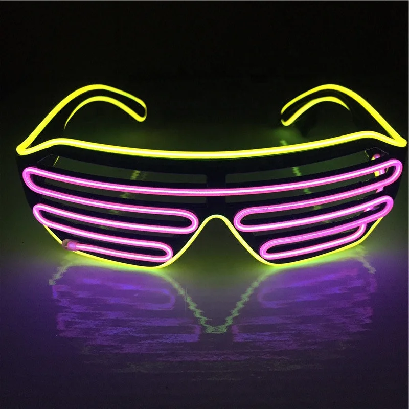 New Year T Flashing Glasses Eyewear Shade Luminous Supplies El Wire 