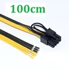 1 meter PCI Express 8 Pin 6+2P Graphics Card Prefabricated Premade Stripped Power Cable PSU Cable for Bitcoin Mining Rig Machine