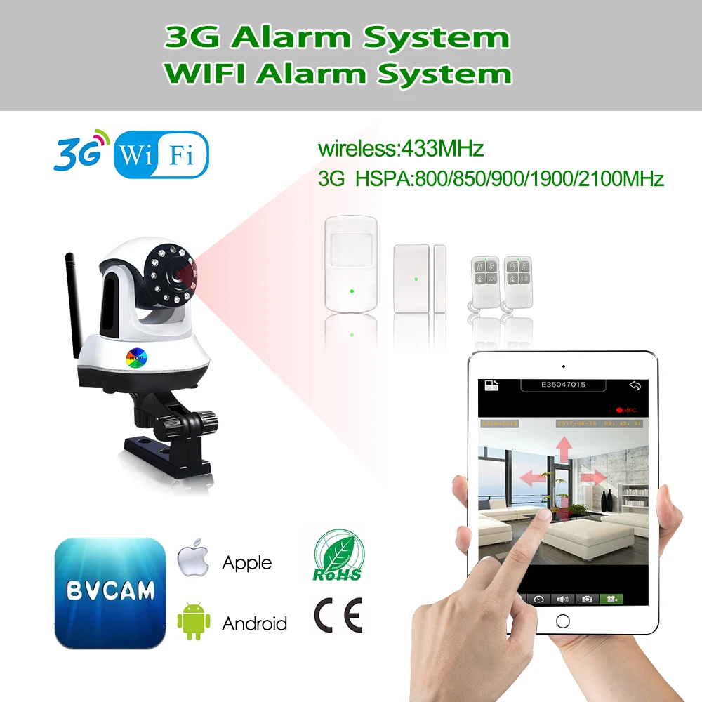 Infrared night vision Wireless home alarm system security camera GSM/GPRS SMS CALl Alarm system