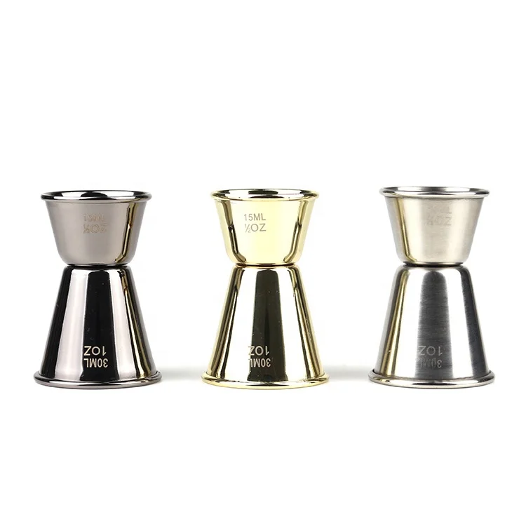 

15/30ml Stainless Steel Wine Measuring Cup Bar Cocktail Japanese Jigger, Siliver, copper,gold and gun metal black