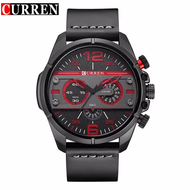 

CURREN 8259 Black Watches Top Brand Luxury Mens Watches Male Clock Men Quartz Leather Sports Men Wristwatch Horloges Mannen