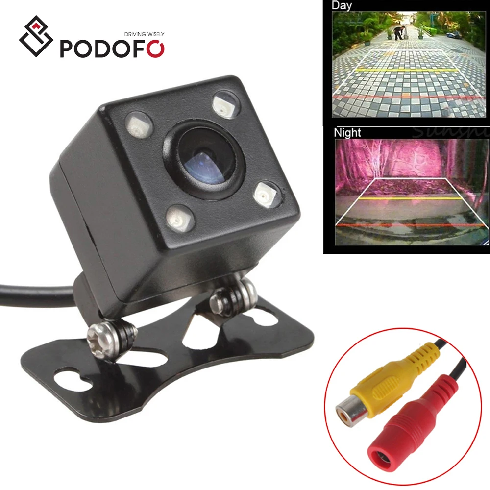 

Podofo 170 Degree Wide Lens Waterproof 4 LED Car Rear View Camera Vehicle Parking Assistance Night Vision Parking Line