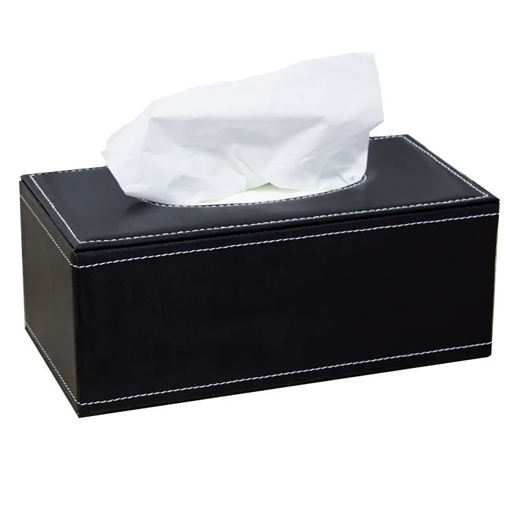 

High quality custom PU leather tissue box, Black white brown ,customs