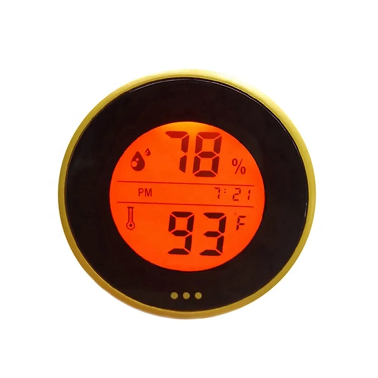 Nieuwe ontwerp kleine ronde digitale thermometer hygrometer voor gebruik binnenshuis