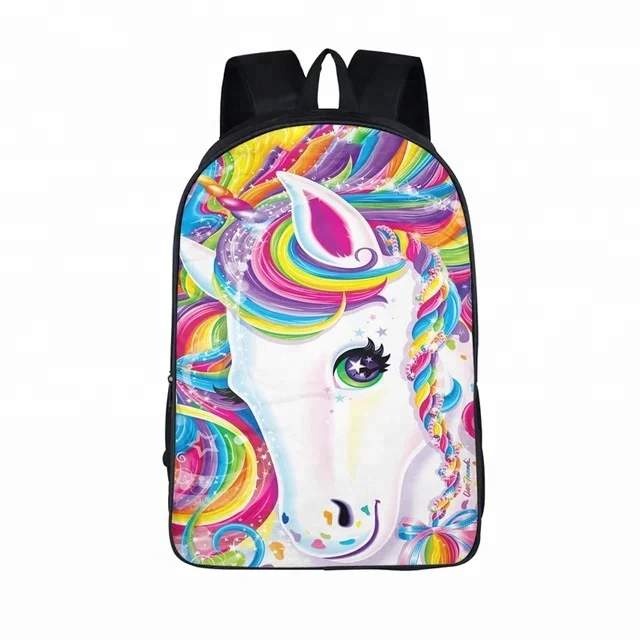 

Custom Cartoon Unicorn backpack print Licorne school bag for Teenage Boys Girls Unisex Book bags, Black with graphic prints