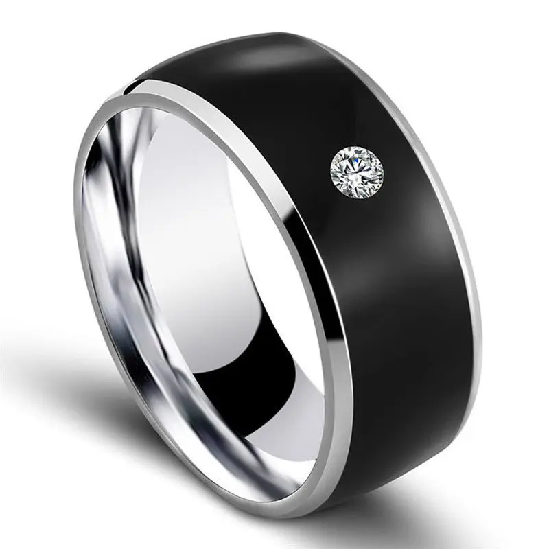 

RFID NFC Smart Ring Multifunctional Waterproof Intelligent Diamond Ring For Android phone, Black;white