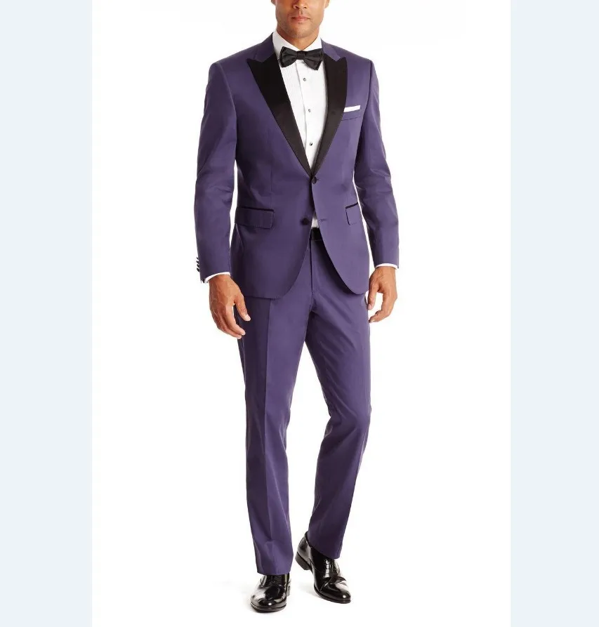 

(Jacket+Pants) WB130 Black Collar Purple Formal Prom Party Wearing Customized Groom Party Wear latest blazer design Blazzer, Default or custom