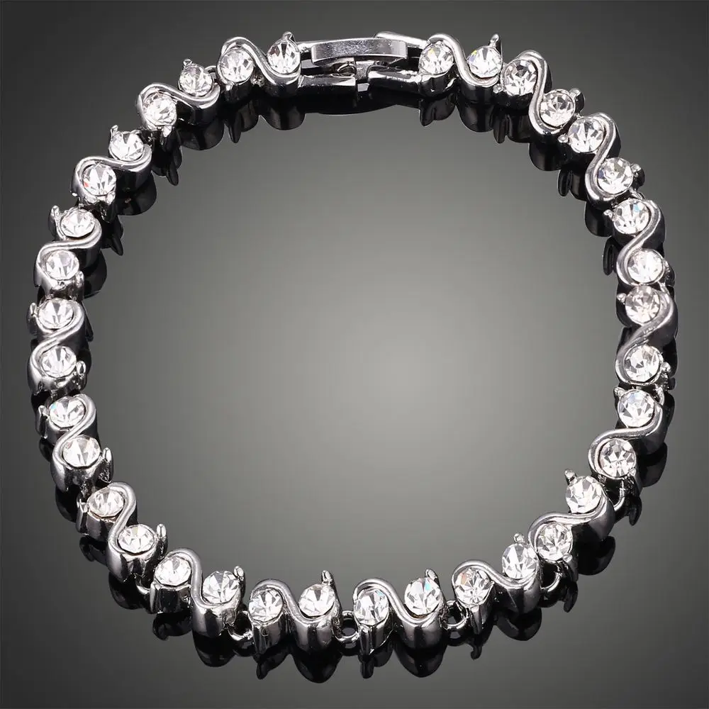 

Aliexpress Sale Fashion 2014 Bracelet Platinum Plated Chain Bracelete Crystal CZ Bracelets For Women/Girl Free shipping, N/a