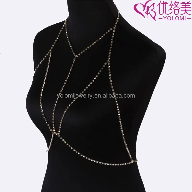 Wholesale Crystal Bra Chain Rhinestone Body Chain Lingerie Jewelry