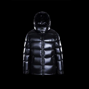 Canada Men's Black Shiny Nylon Puffer Down Jacket New Fashion Black Sports Varsity Winter Jacket Men Monday Cycle Wear Jacket