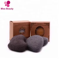 

Beauty Cleansing Packaging Facial Bamboo Activated Charcoal 100% Natural Bath Wholesale Private Label Organic Konjac Sponge