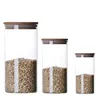 Hot sale 1300ml high borosilicate food candy storage glass jar with lid for kitchen use