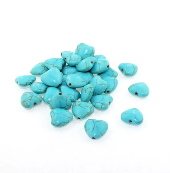 

Heart Shape Gemstone Blue Turquoise Howlite Beads