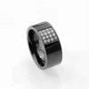 Extremely quality stainless steel ring with black plated for men fashion jewellery with CNC CZ setting