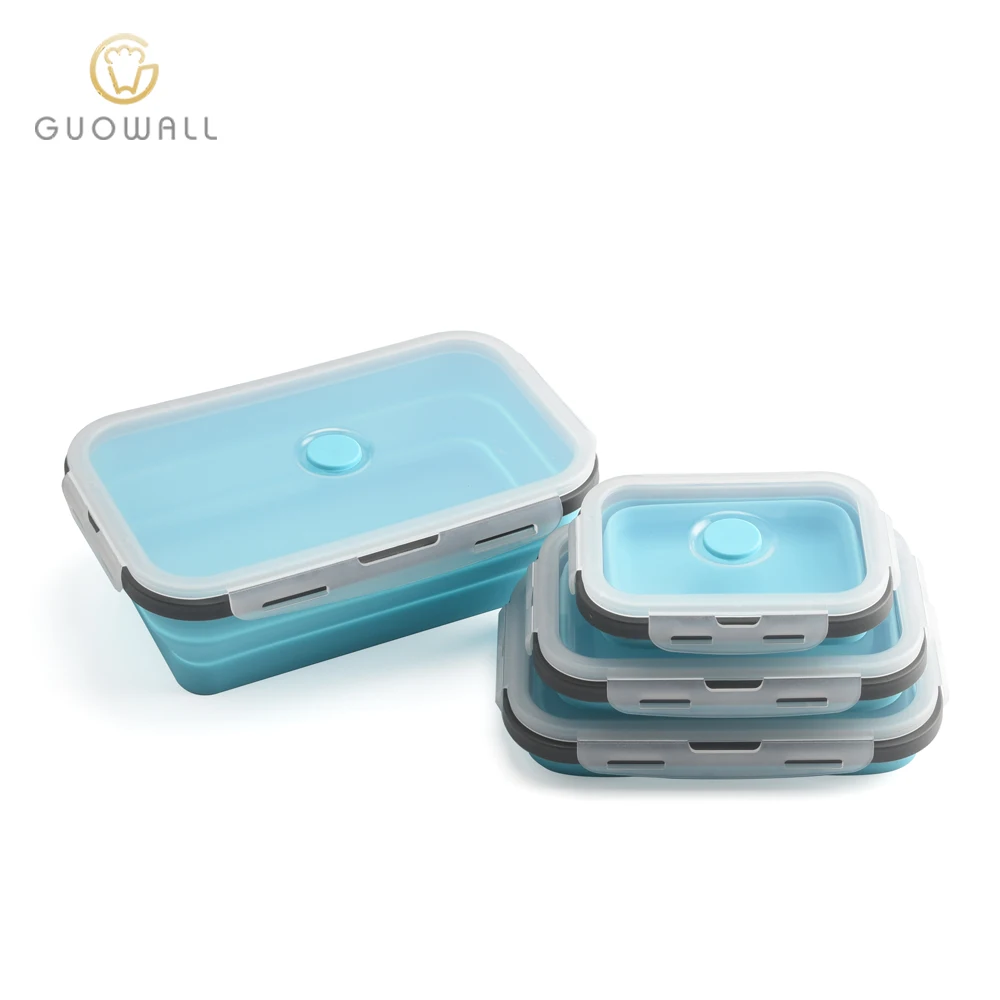 

Silicone Colorful Dishwasher and Freezer Safe Household Food Storage Container Set, Blue