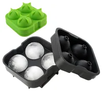 

Eco Friendly Non Toxic Food Grade Silicone 4 balls Round Ice Cube Tray Mold Ice Ball Maker Pop Silicon Ice Cube With Lids