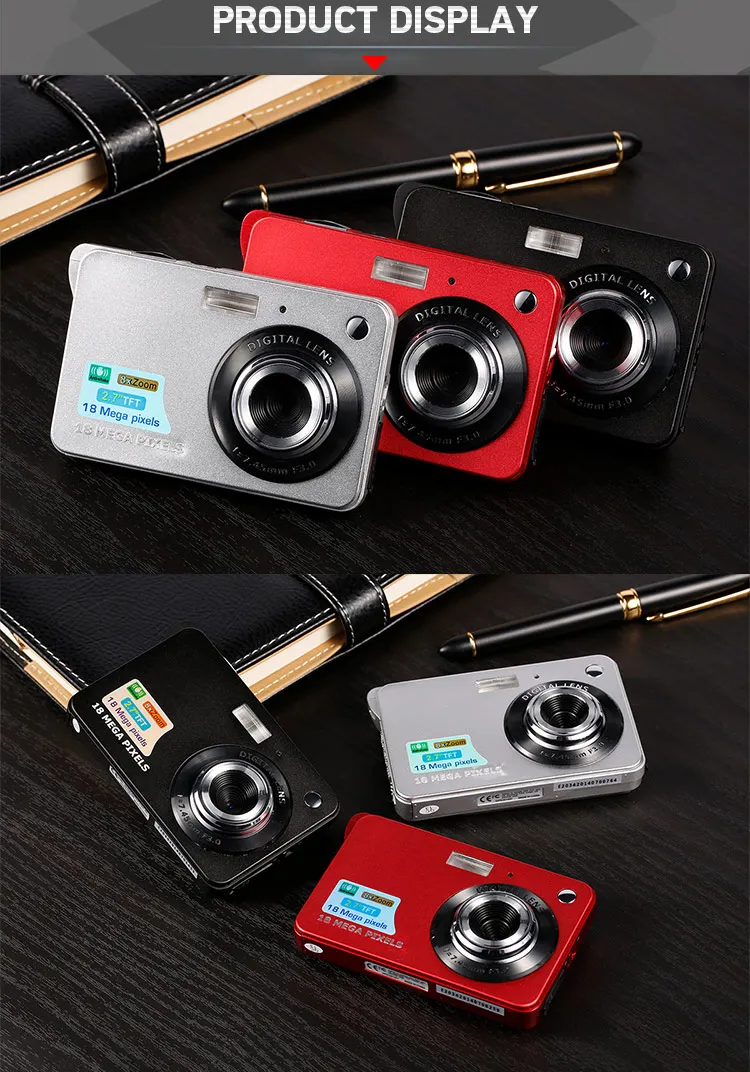 In stock 18 MP 2.7inch Slim cheap digital zoom mini compact digital camera, Anti Shake and red eye