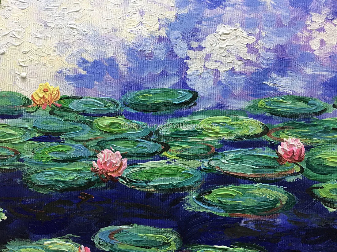 24x48 Inch The Series Of Water Lilies Paintings By Claude Monet 3d Oil ...