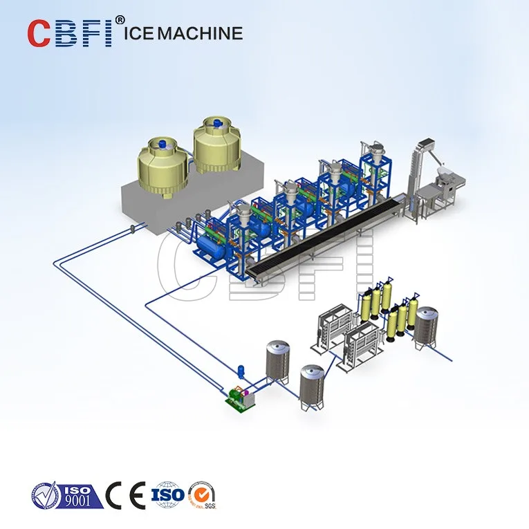 Tube ice machine industrial scale with ice pop filling sealing machine