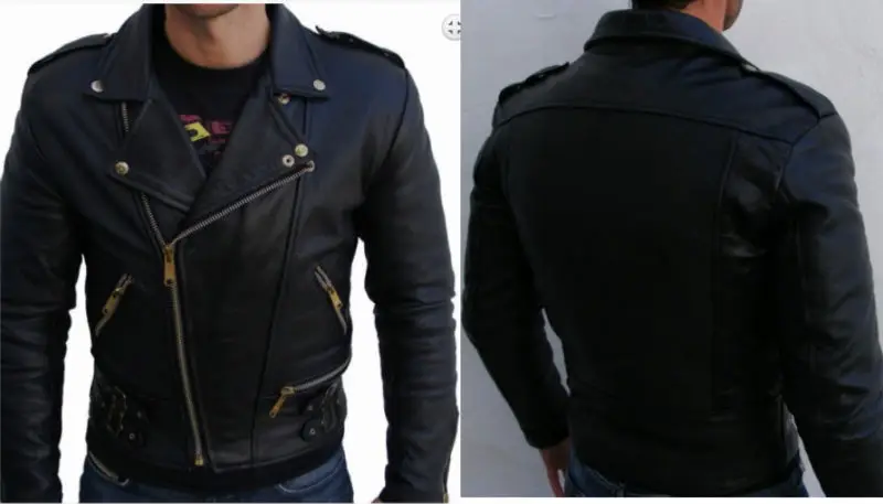 Derimont S Erkek Siyah Deri Biker Ceket Ashford Fiyati