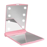 

8 LED Travel Makeup Mirror Lady Makeup Mirror with Lights Vanity Table Cosmetics Folding Double-sided Mirror