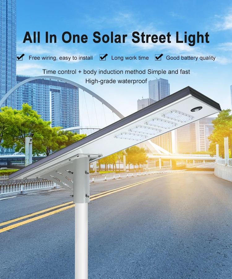 Low energy consumption high brightness ip65 30watt all in one solar led street light